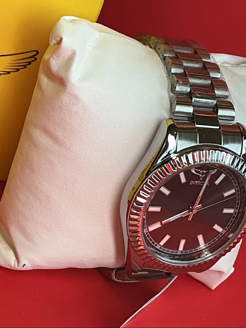 Invicta Silver-Tone Bracelet Watch with Black Dial